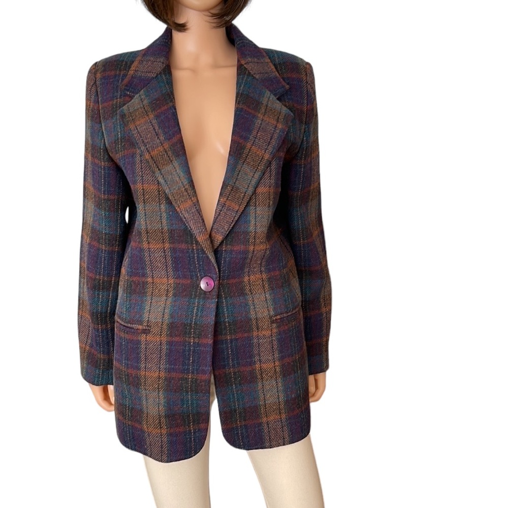 NWOT Savanna 100% Wool Plaid Blazer